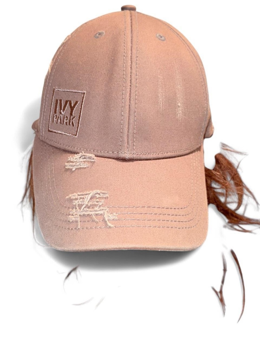 IVY PARK Kids Distressed Ponytail Cap in Dusty Rose